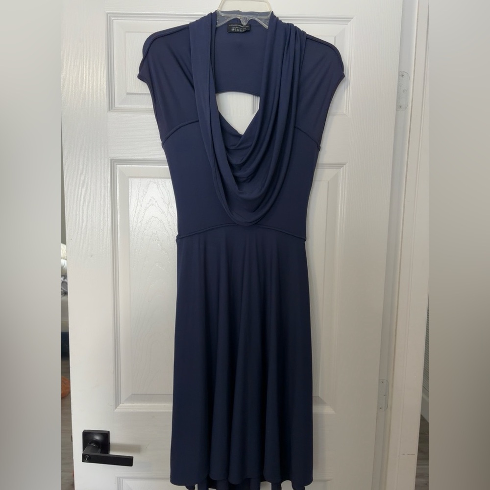 10 Crosby Derek Lam Barneys NY CO-OP Exclusive Navy Draped Cutout Dress Sz 6